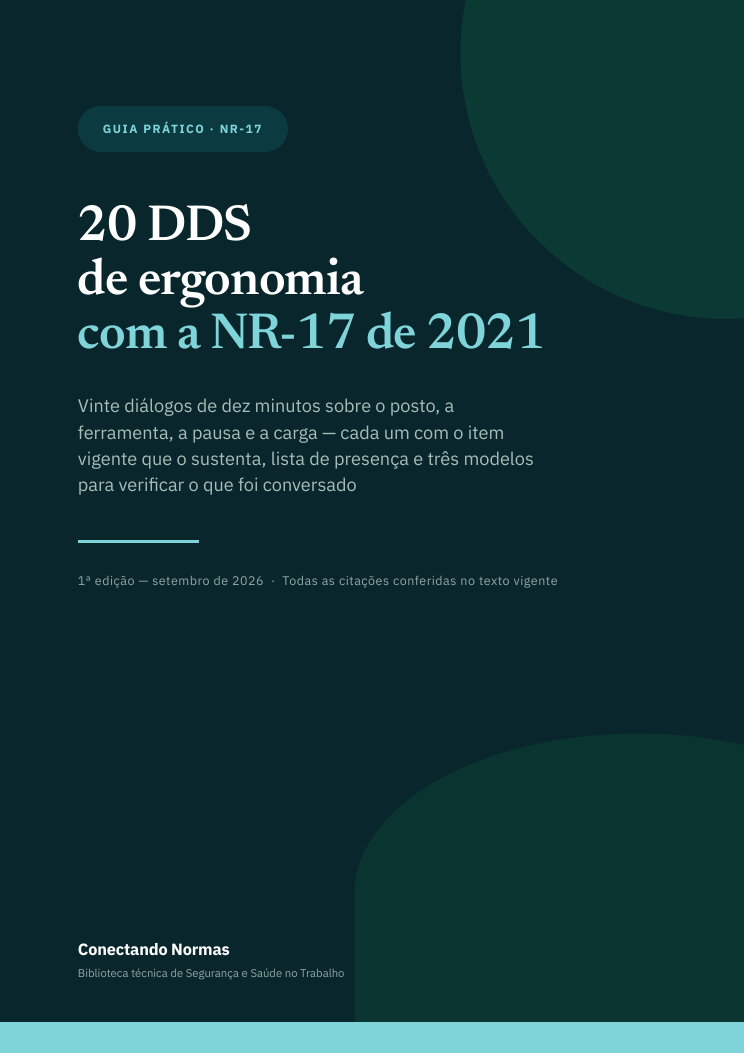 Capa do guia 20 DDS de ergonomia