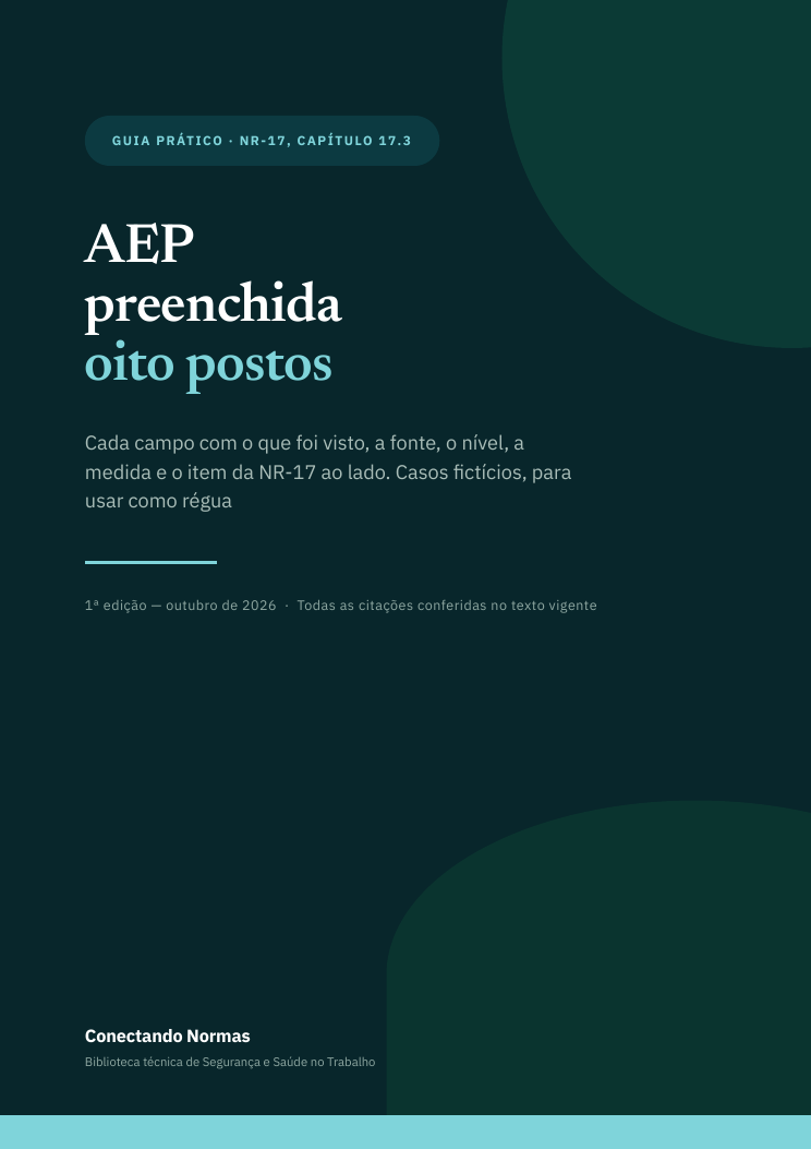 Capa do guia AEP: exemplos preenchidos por posto