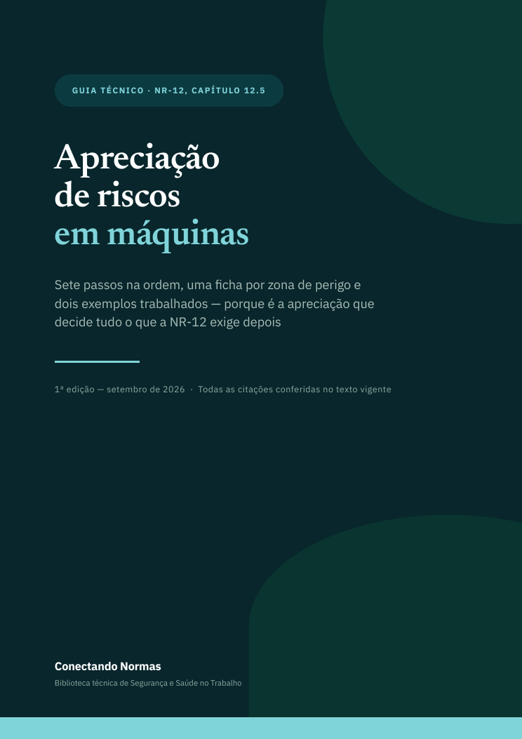 Capa do guia Apreciação de riscos em máquinas