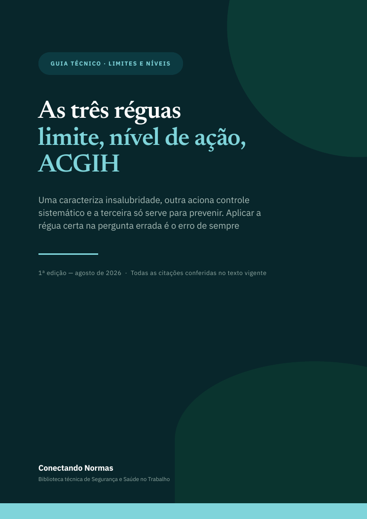 Capa do guia As três réguas: limite, nível de ação e ACGIH