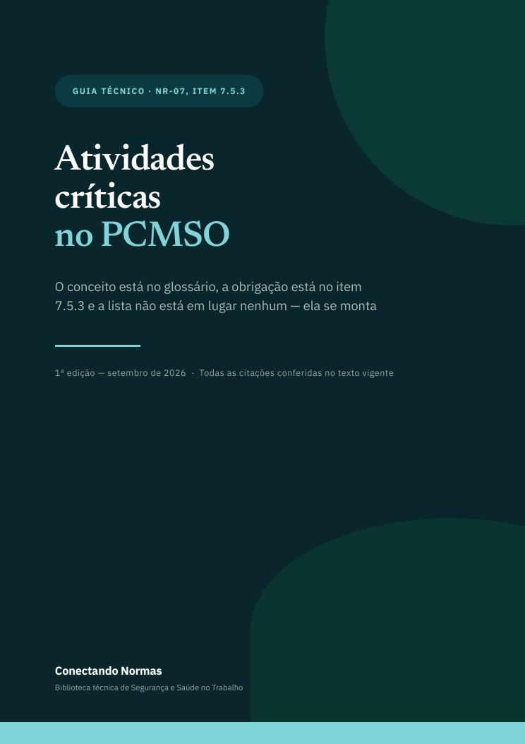 Capa do guia Atividades críticas no PCMSO