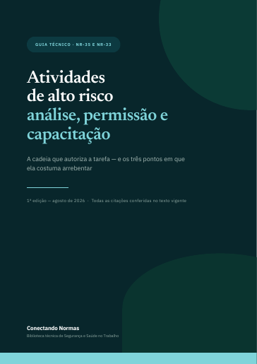 Capa do guia Atividades de alto risco: análise, permissão e capacitação