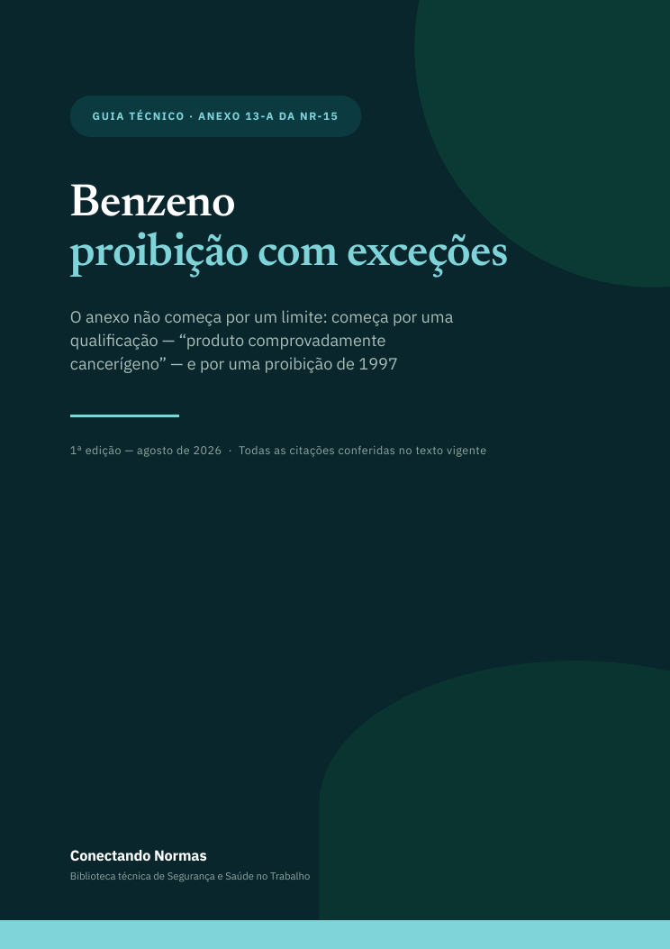 Capa do guia Benzeno: a lógica de proibição com exceções