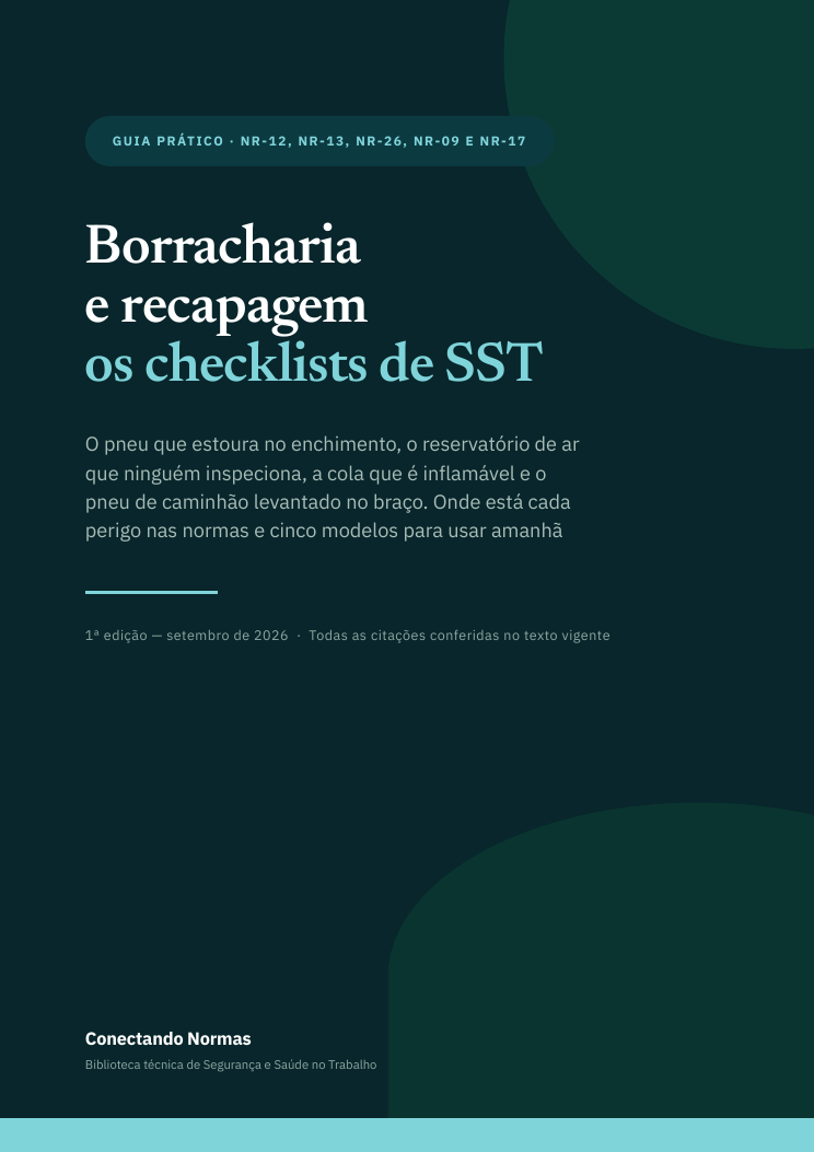 Capa do guia Borracharia e recapagem: checklists de SST