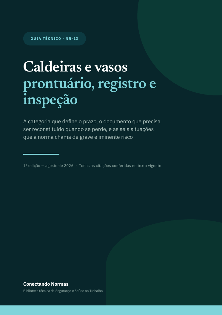 Capa do guia Caldeiras e vasos: prontuário, registro e inspeção
