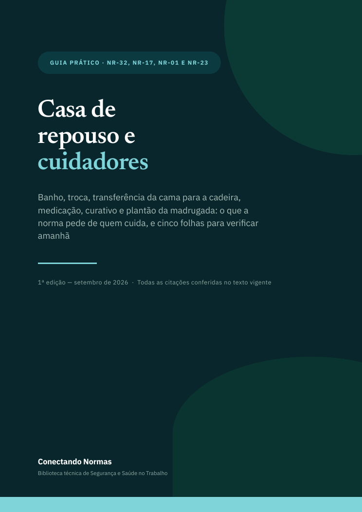 Capa do guia Casa de repouso e cuidadores: checklists de SST