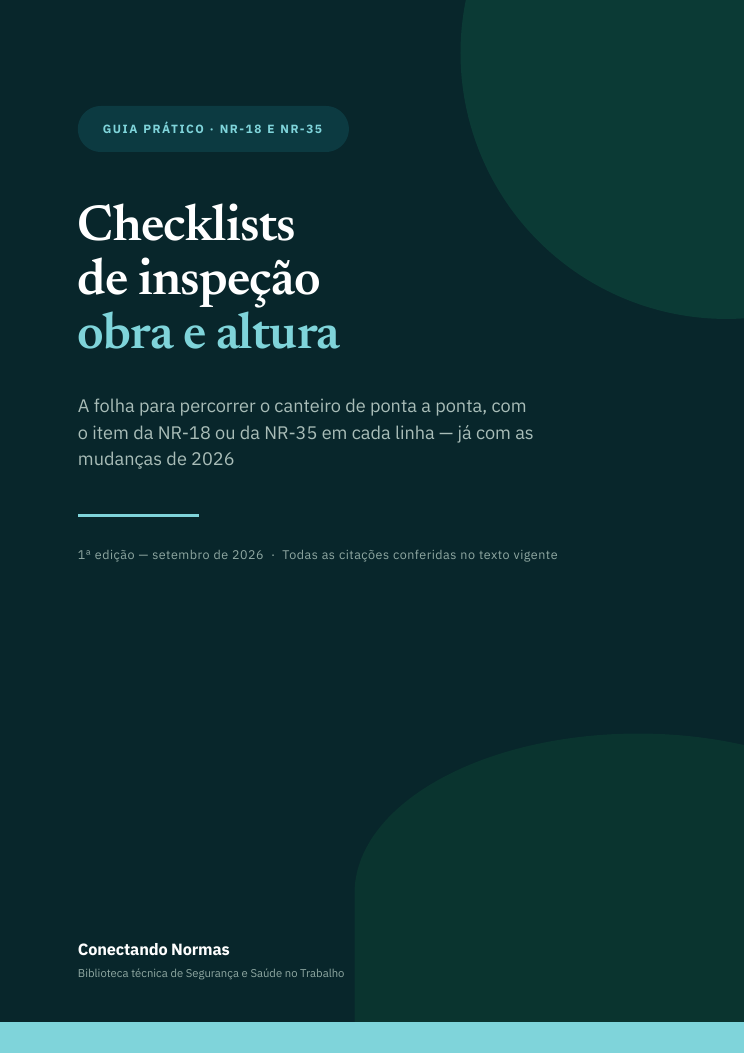 Capa do guia Checklists de inspeção: obra e trabalho em altura