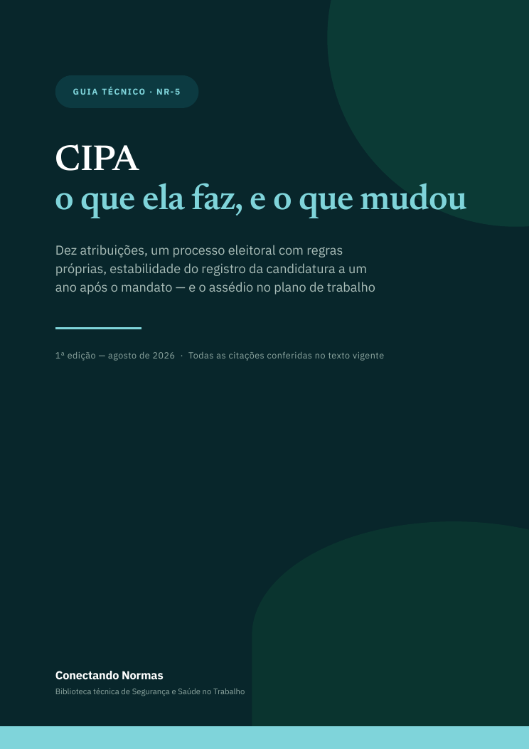 Capa do guia CIPA: atribuições, eleição, estabilidade e assédio