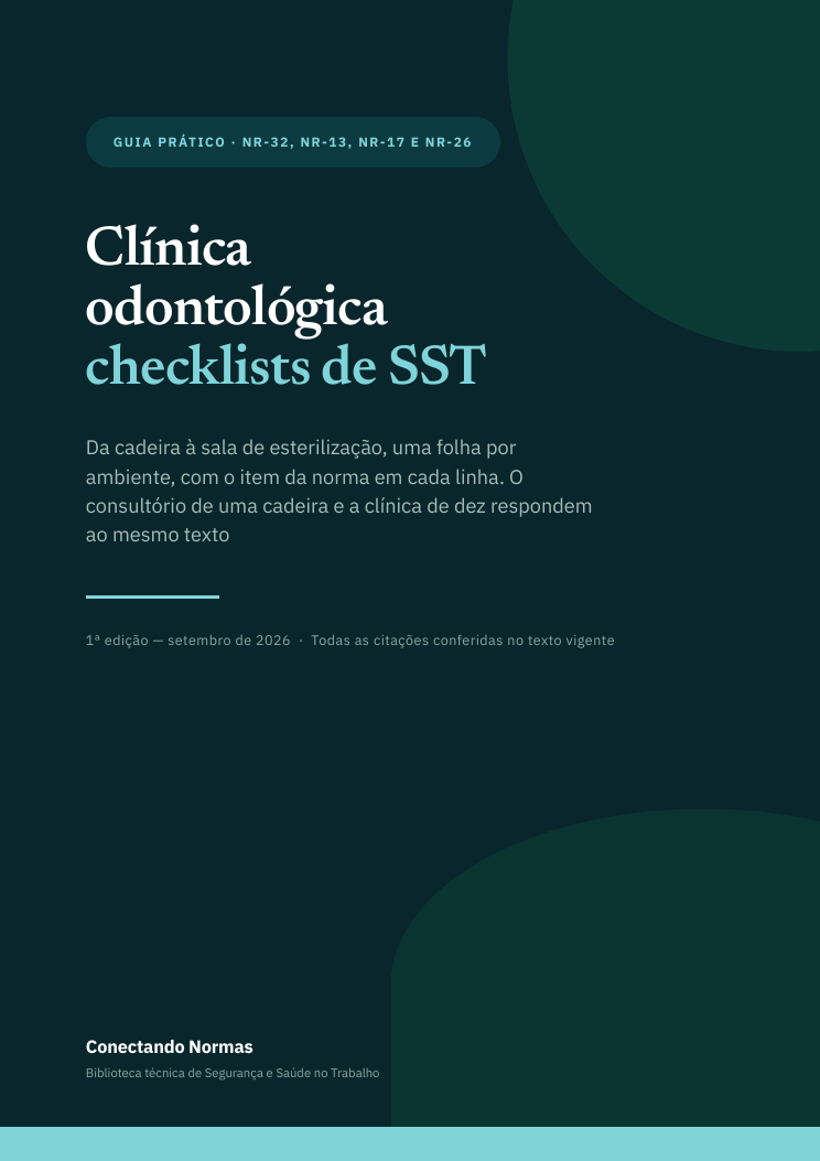 Capa do guia Clínica odontológica: checklists de SST