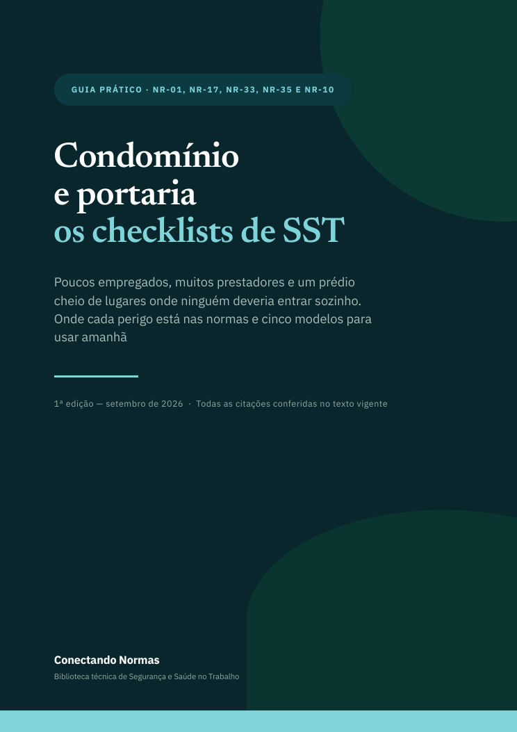 Capa do guia Condomínio e portaria: checklists de SST