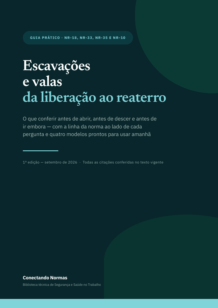 Capa do guia Escavações e valas: checklists de liberação
