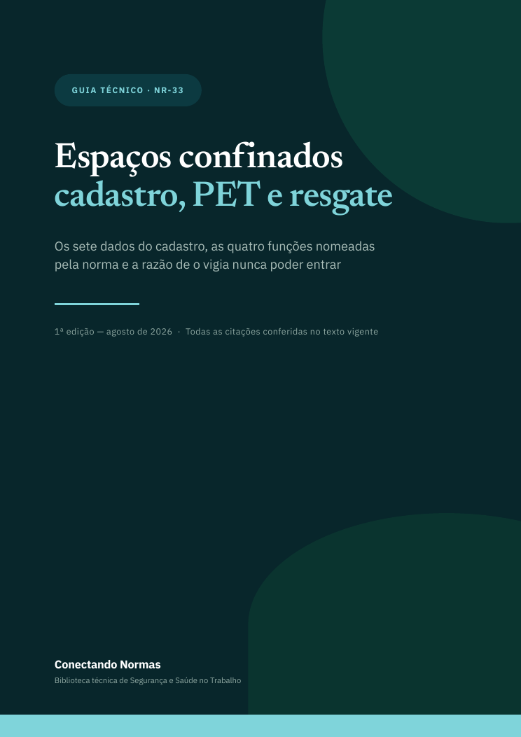 Capa do guia Espaços confinados: cadastro, PET, vigia e resgate