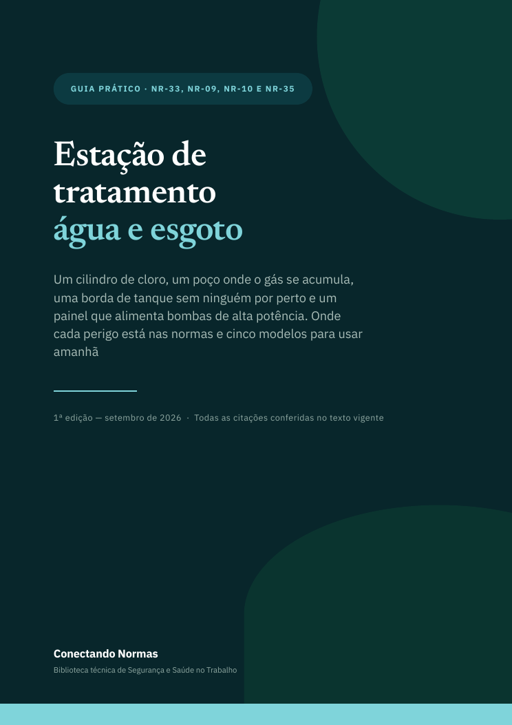 Capa do guia Estação de tratamento de água e esgoto: checklists de SST
