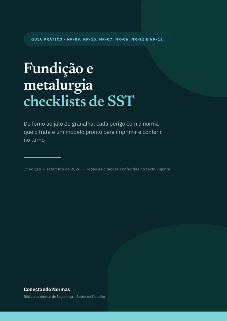 Capa do guia Fundição e metalurgia: checklists de SST