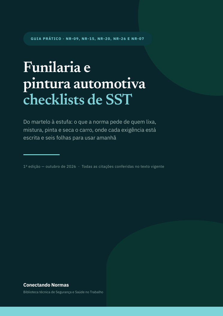Capa do guia Funilaria e pintura automotiva: checklists de SST