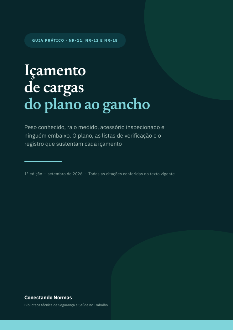 Capa do guia Içamento de cargas na prática