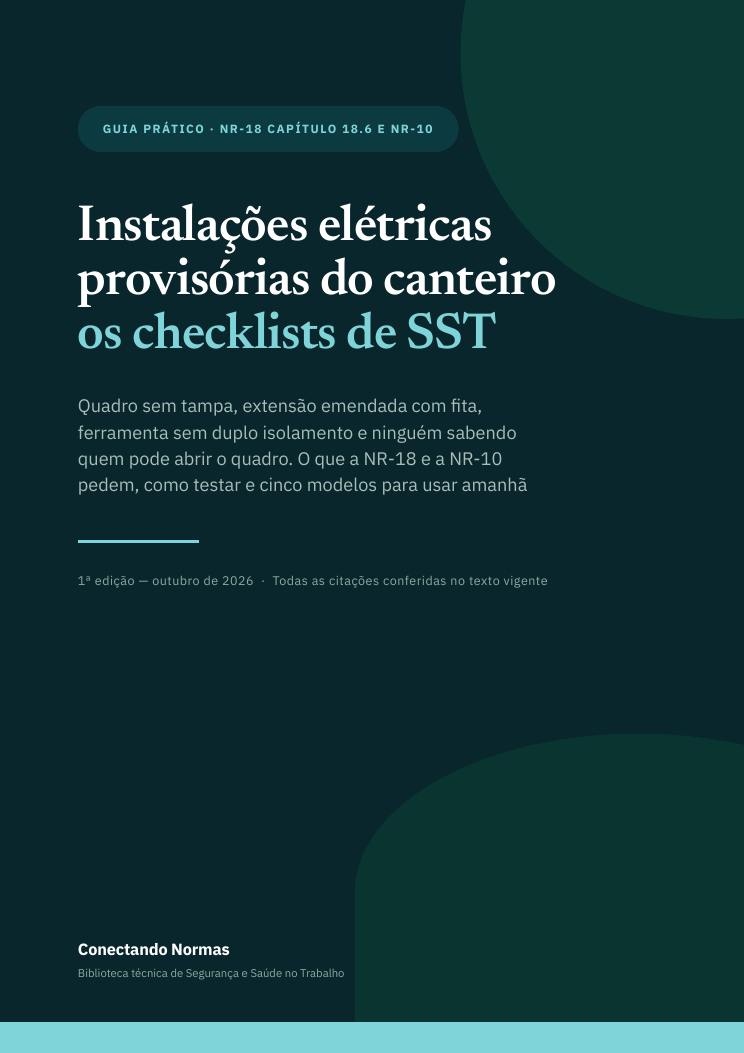 Capa do guia Instalações elétricas provisórias do canteiro: checklists