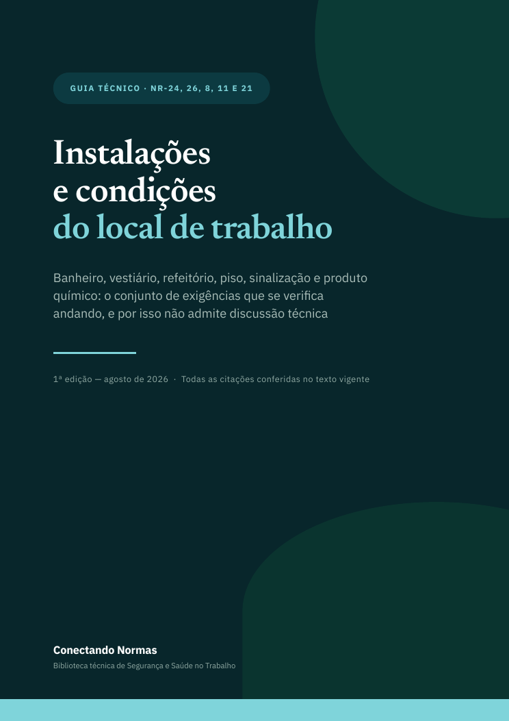 Capa do guia Instalações, sinalização e condições do local