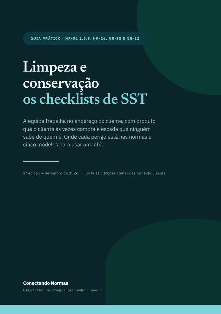 Capa do guia Limpeza e conservação: checklists de SST
