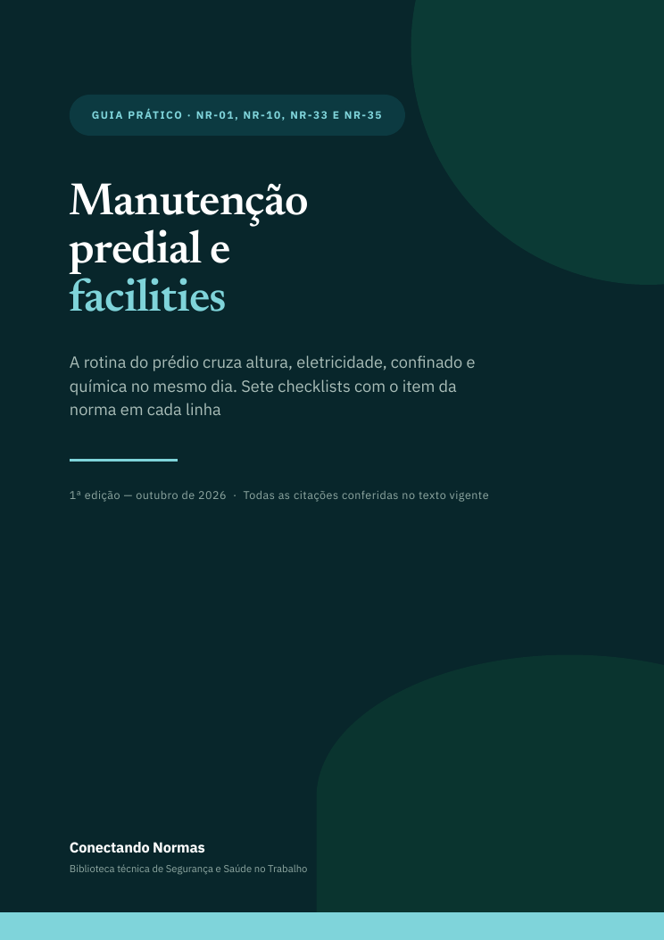 Capa do guia Manutenção predial e facilities: checklists de SST