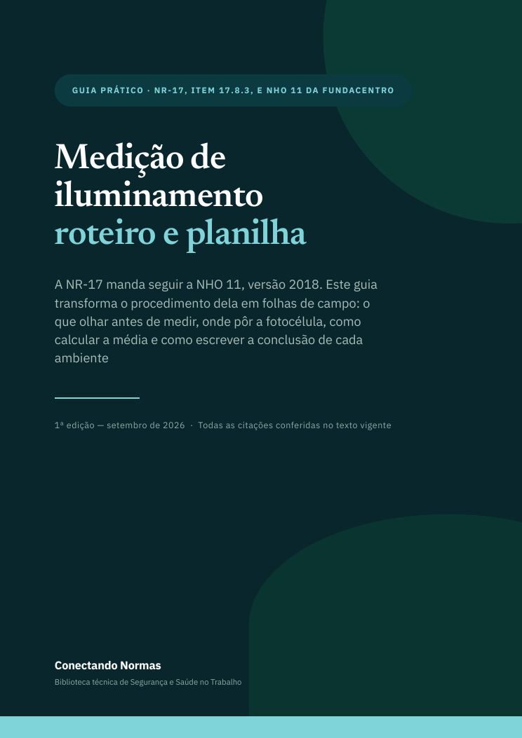 Capa do guia Medição de iluminamento pela NHO 11