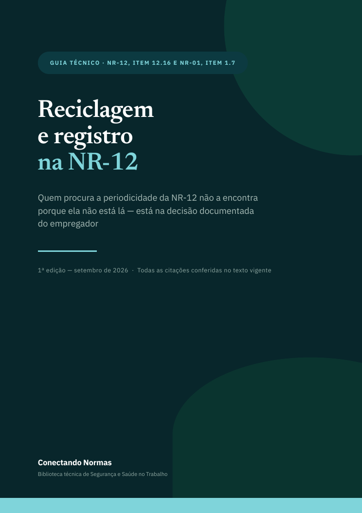 Capa do guia Reciclagem e registro na NR-12
