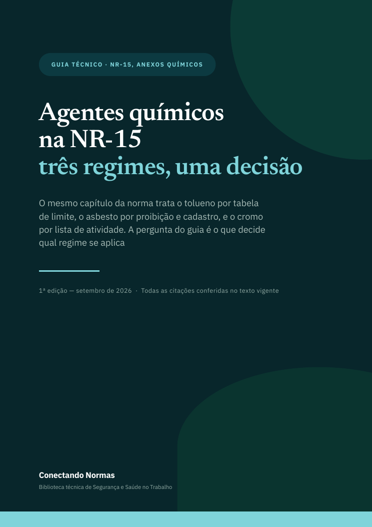 Capa do guia Agentes químicos na NR-15