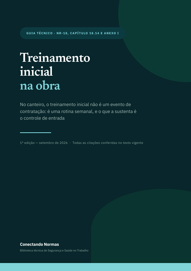 Capa do guia O treinamento inicial na obra