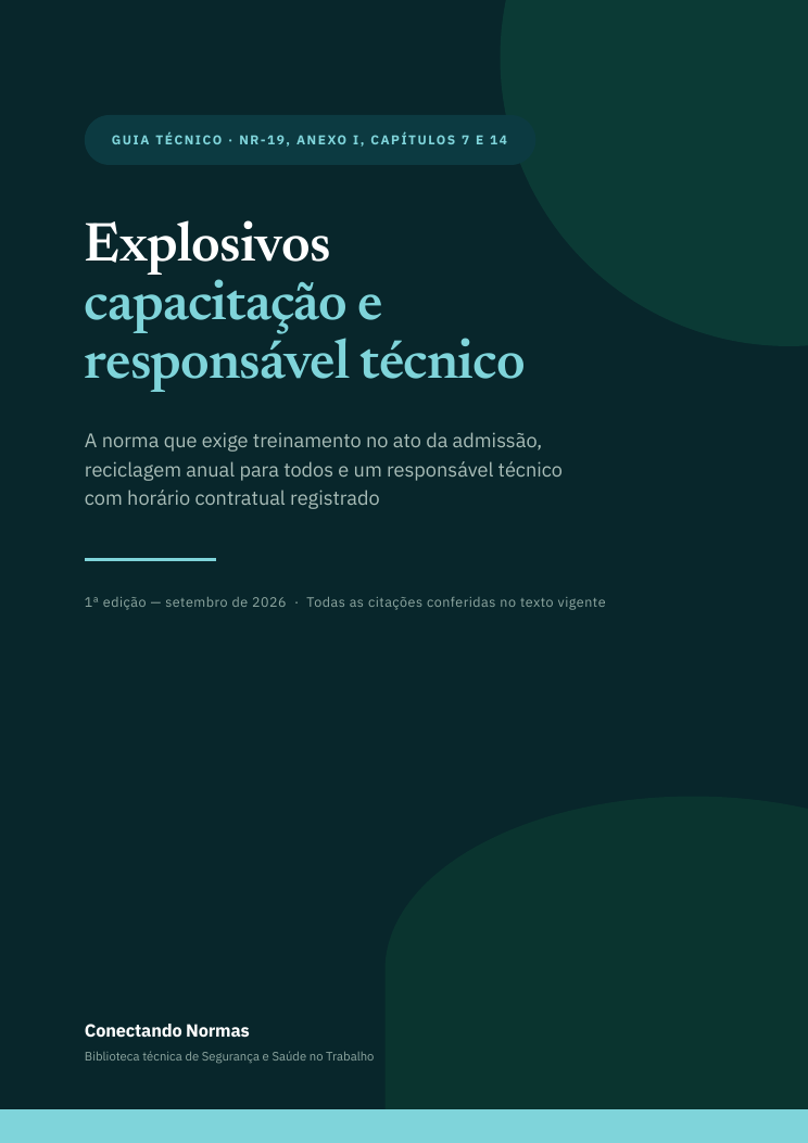 Capa do guia Explosivos: capacitação e responsável técnico