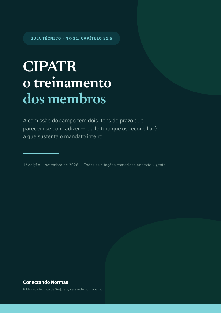 Capa do guia CIPATR: o treinamento dos membros