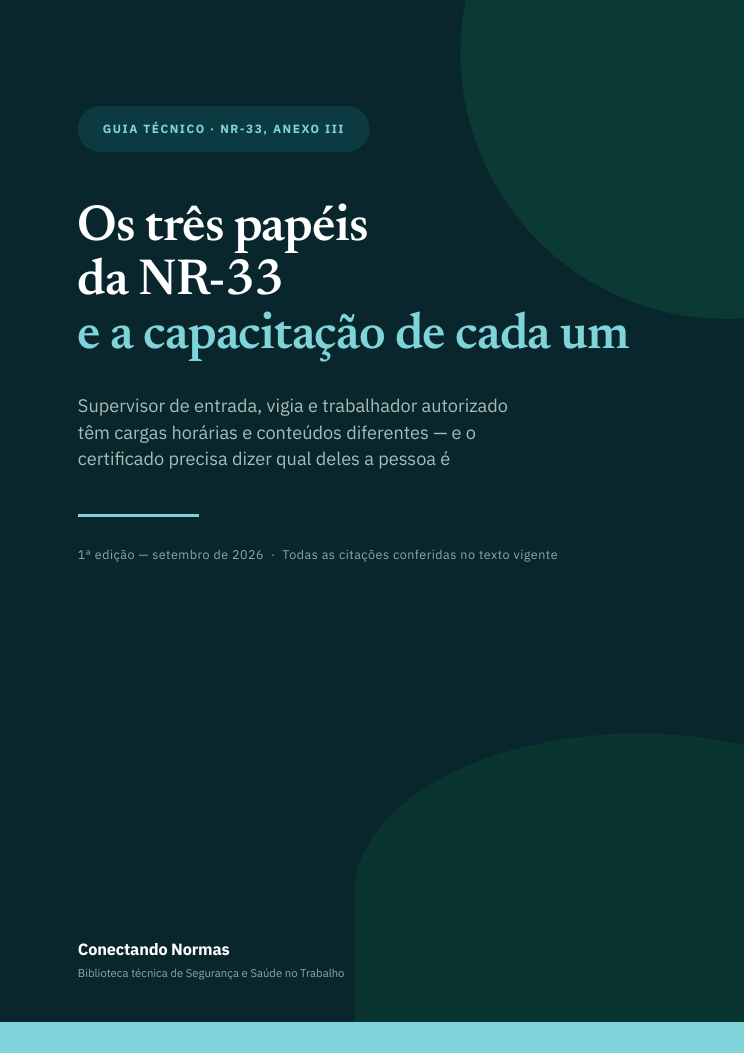 Capa do guia Os papéis da NR-33