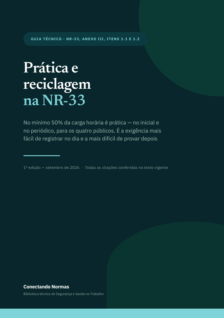 Capa do guia Prática e reciclagem na NR-33