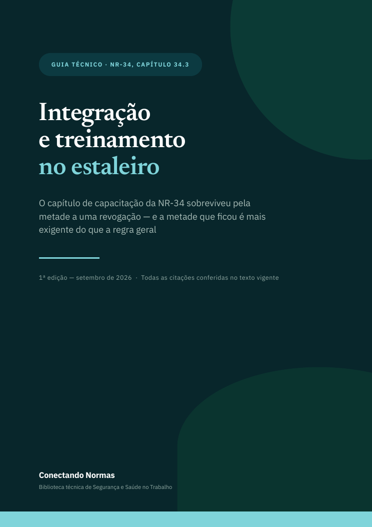 Capa do guia Integração e treinamento no estaleiro