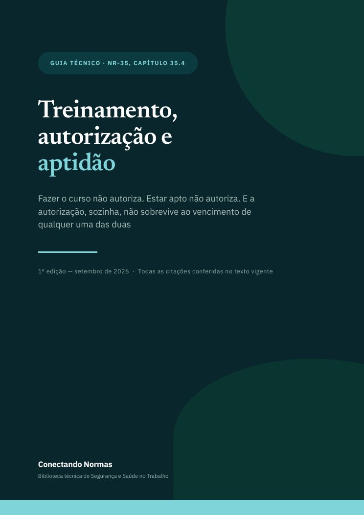 Capa do guia Treinamento, autorização e aptidão