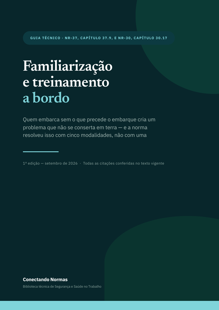 Capa do guia Familiarização e treinamento a bordo