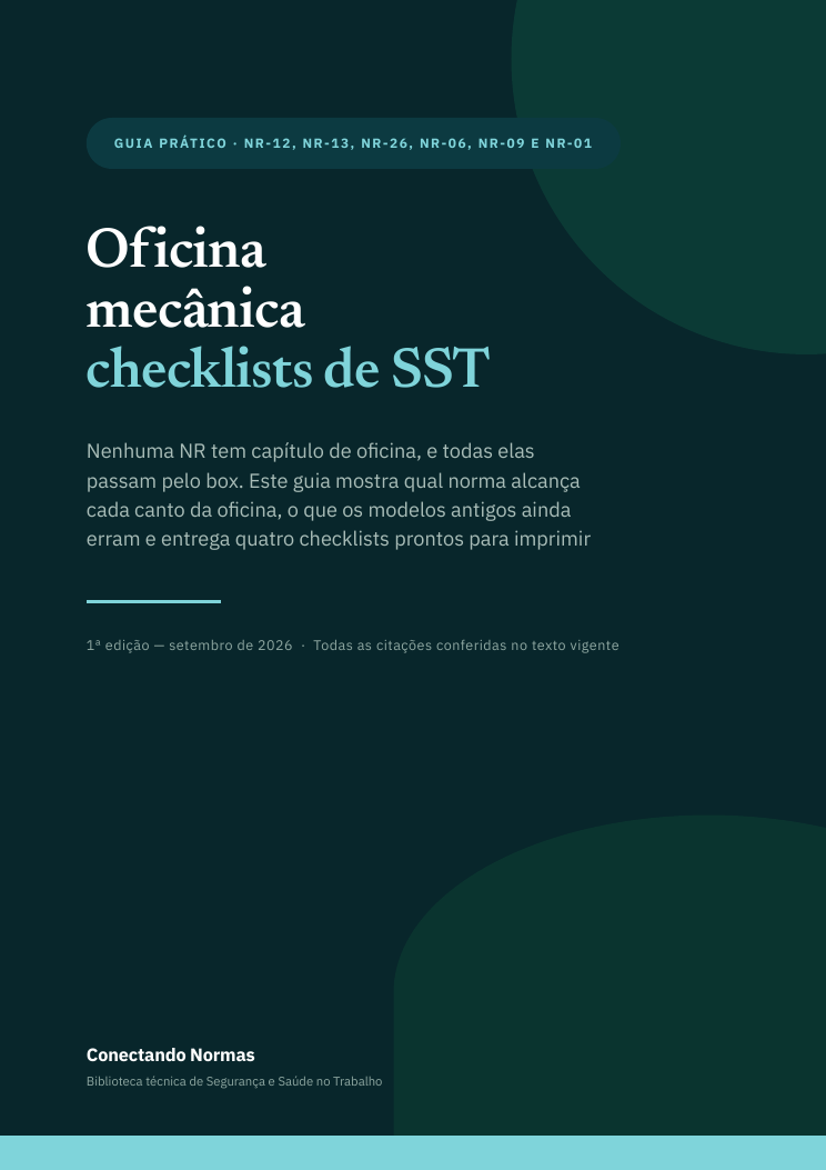 Capa do guia Oficina mecânica: checklists de SST