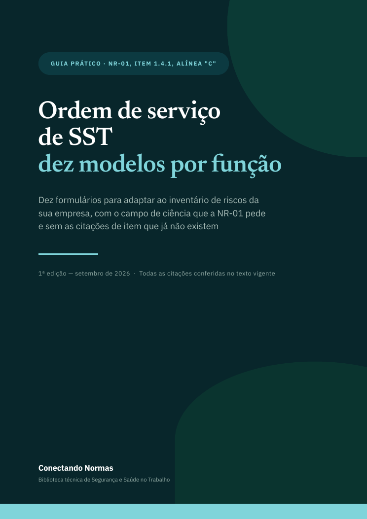 Capa do guia Ordem de serviço de SST: dez modelos por função