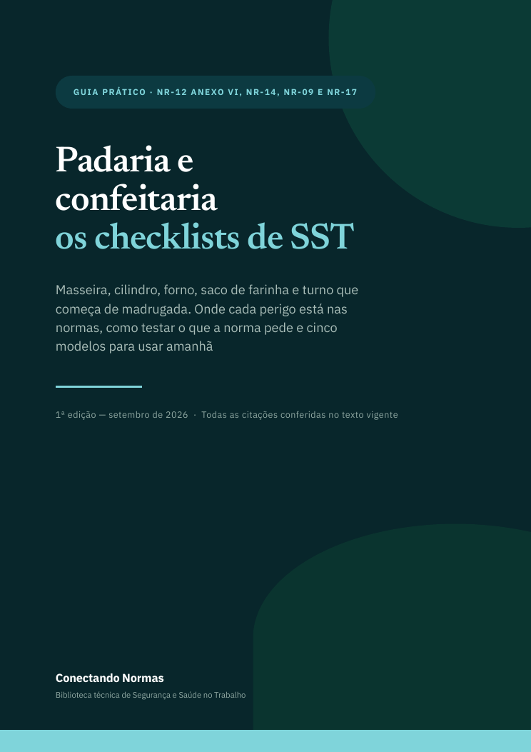 Capa do guia Padaria e confeitaria: checklists de SST