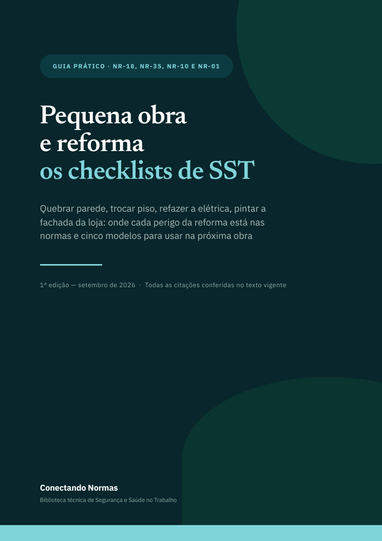 Capa do guia Pequena obra e reforma: checklists de SST