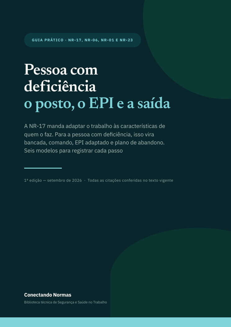 Capa do guia Pessoa com deficiência: adaptação do posto e do EPI