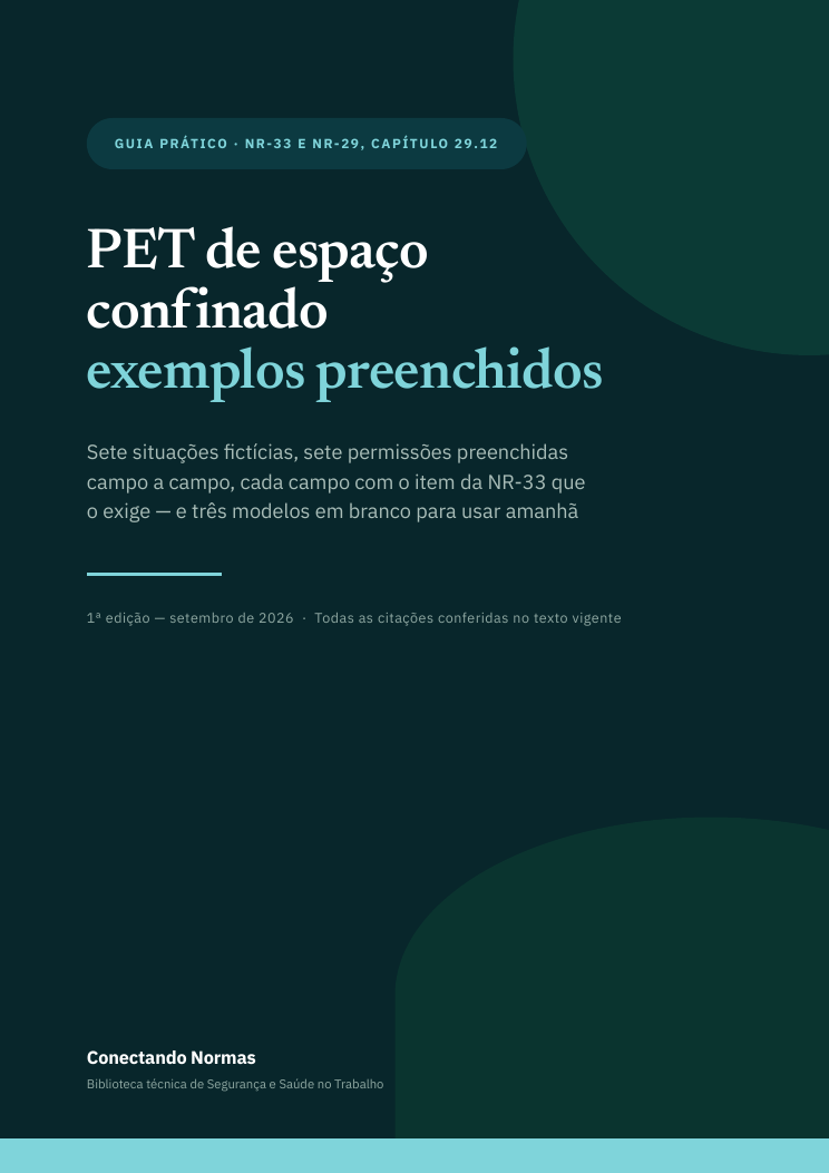Capa do guia PET preenchida: sete exemplos