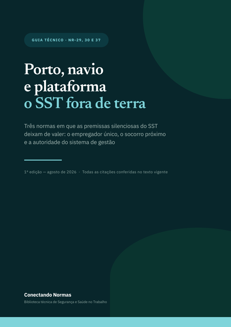 Capa do guia Porto, navio e plataforma: o SST fora de terra