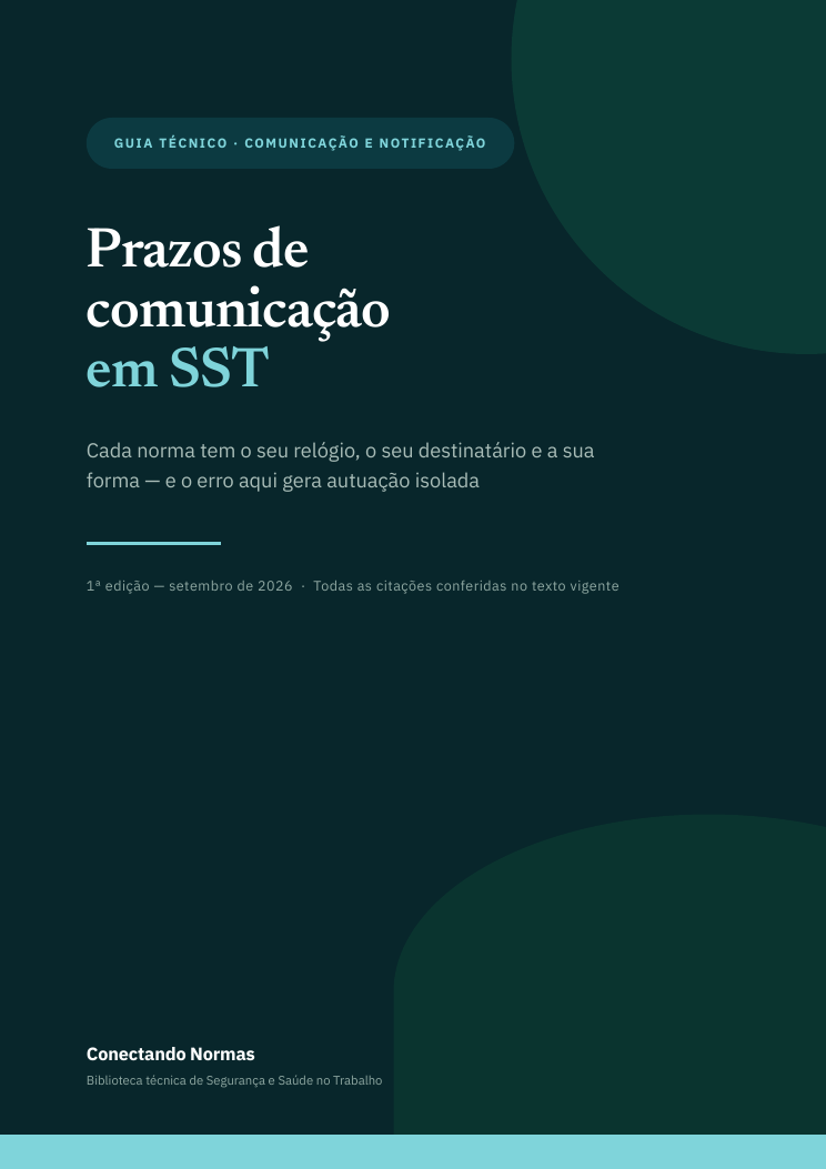Capa do guia Prazos de comunicação em SST