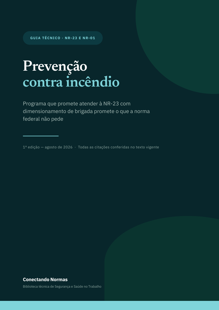 Capa do guia Prevenção contra incêndio: a NR-23 e o estado