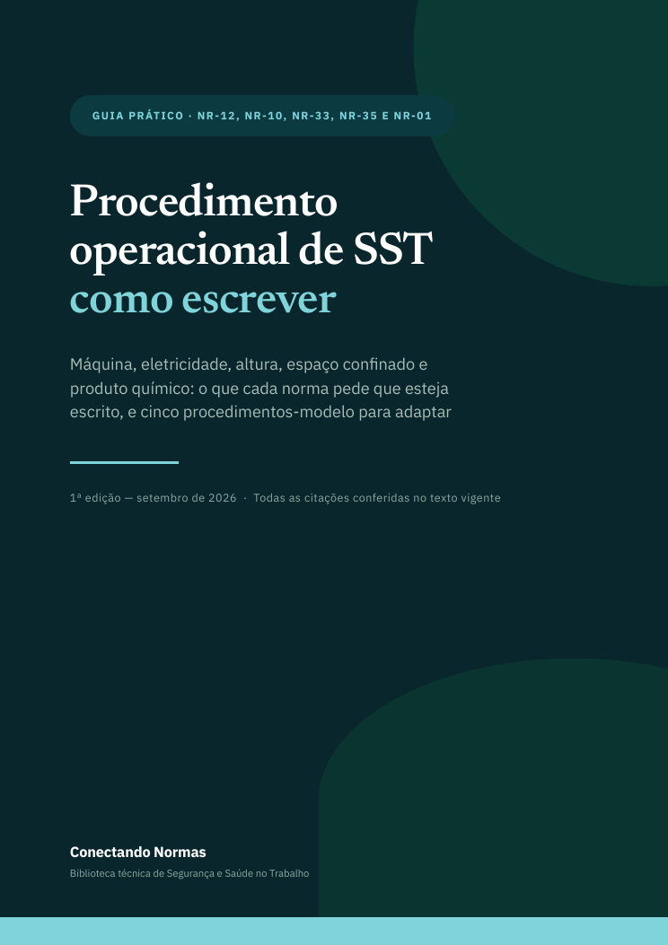 Capa do guia Procedimento operacional de SST
