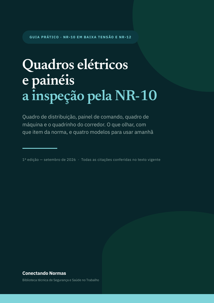 Capa do guia Quadros elétricos e painéis: inspeção pela NR-10