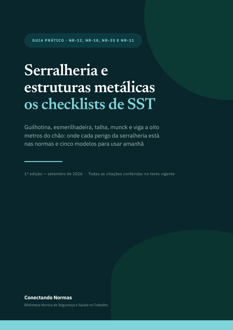 Capa do guia Serralheria e estruturas metálicas: checklists de SST
