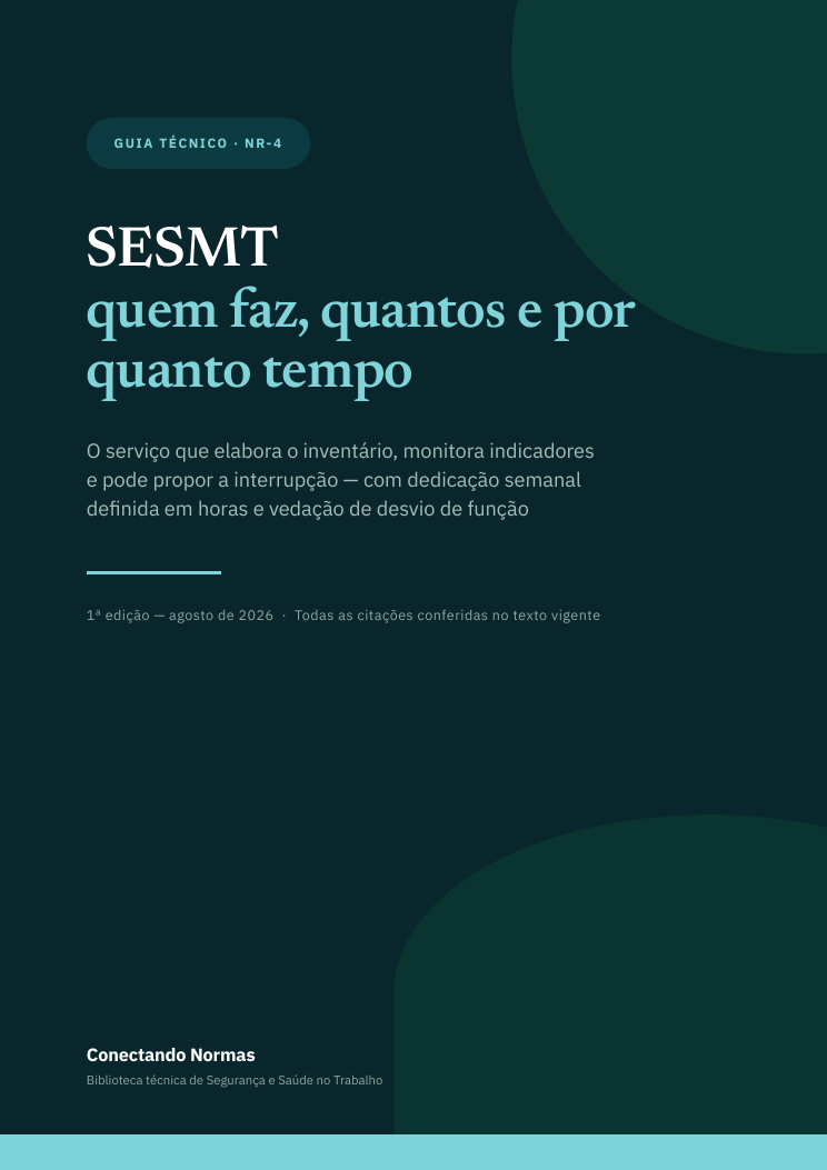 Capa do guia SESMT: competências, modalidades e dimensionamento