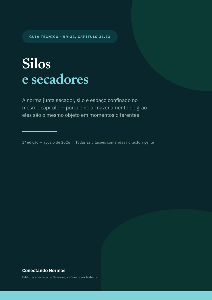 Capa do guia Silos e secadores: manutenção, acesso e atmosfera