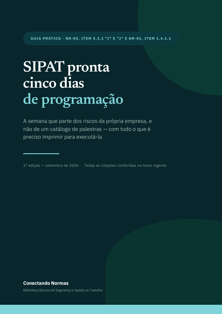 Capa do guia SIPAT pronta: cinco dias de programação